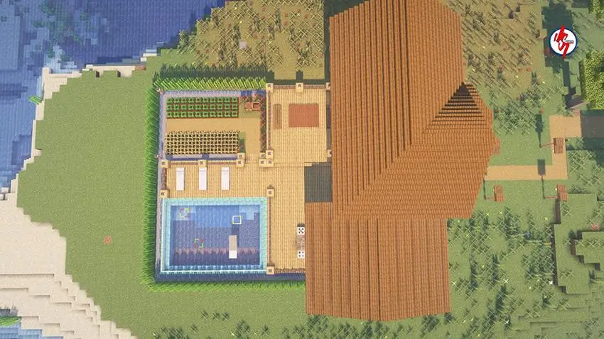 Вид с птичьего полета на большой дом