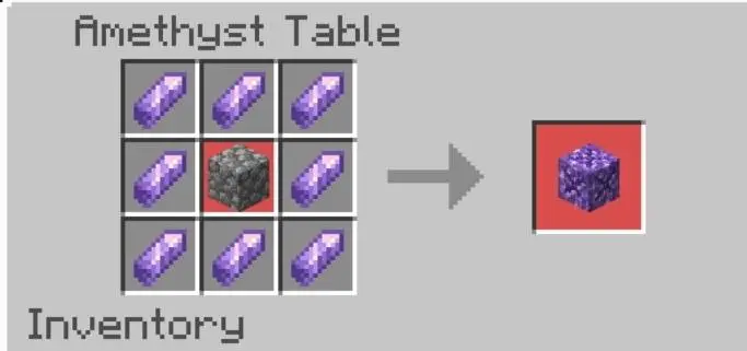 Крафт аметистового блока