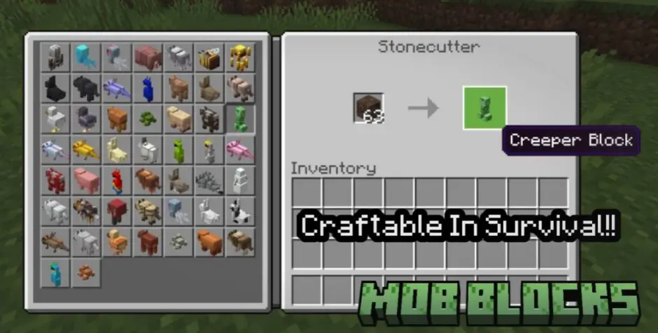Крафт всех блоков-мобов