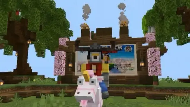 Единорог и игрок верхом