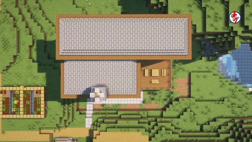 Вид с птичьего полета на территорию дома