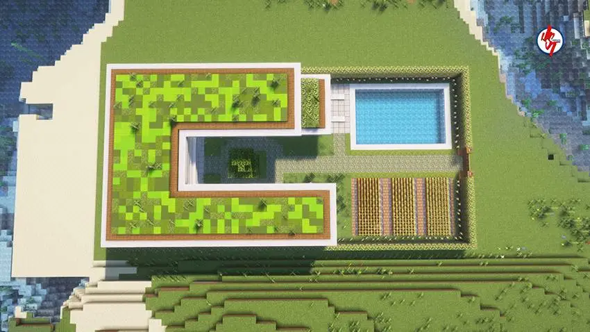 Вид с птичьего полета на территорию дома