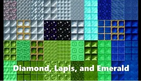 Узоры на алмазных, лазуритных и изумрудных блоках