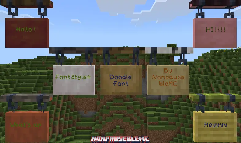 Сглаженный вид шрифта в разных цветах