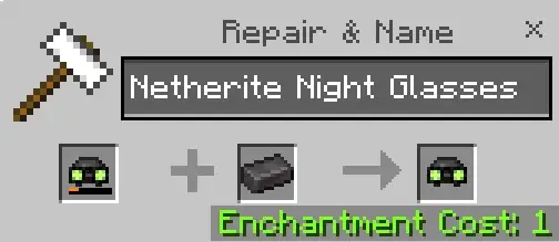 Ремонт незеритовых очков ночного видения с помощью незерита