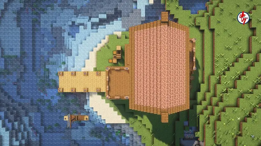 Вид с птичьего полета на территорию и дом