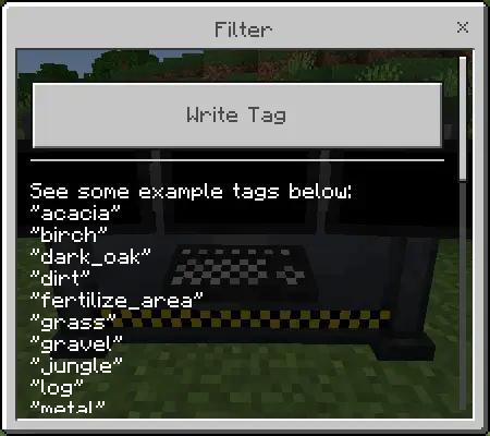 Список тегов