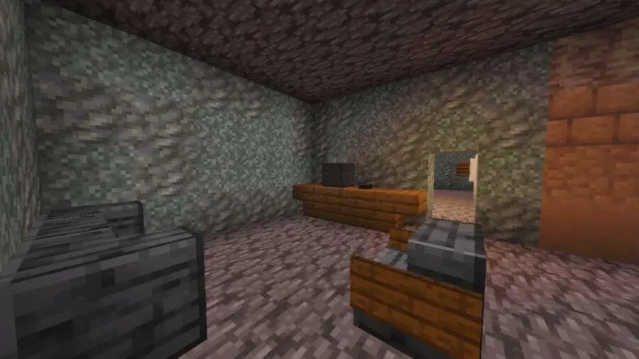 Комната из серых блоков