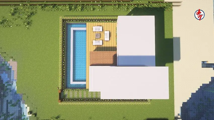 Вид с птичьего полета на территорию дома