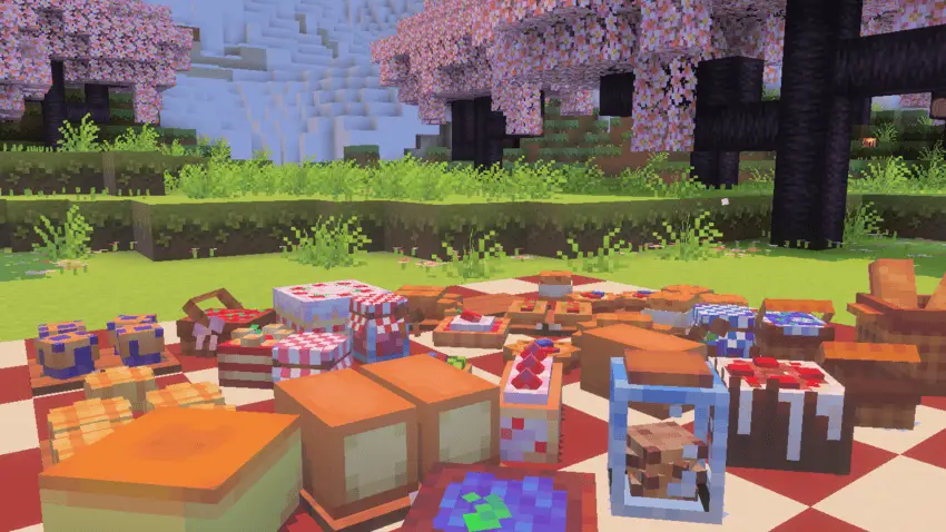 Множество разнообразной выпечки в лесу