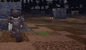 Игрок в броне из незерита бежит