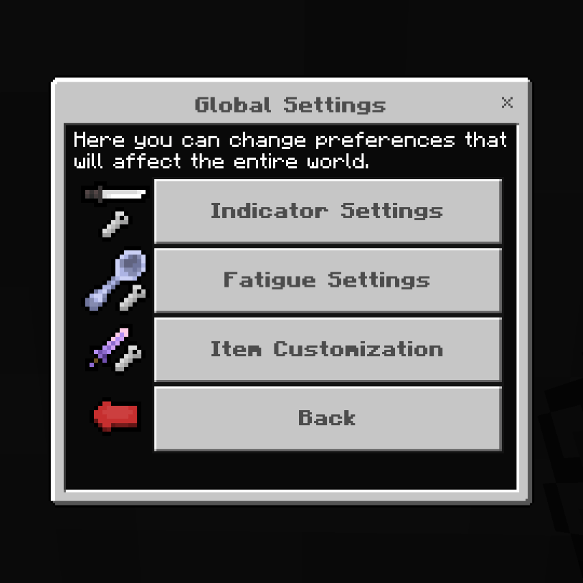 Глобальные настройки мода