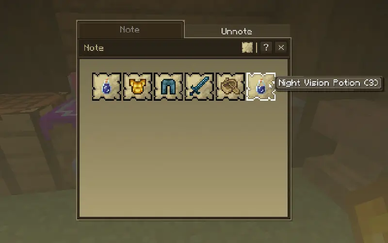 Интерфейс стола для заметок