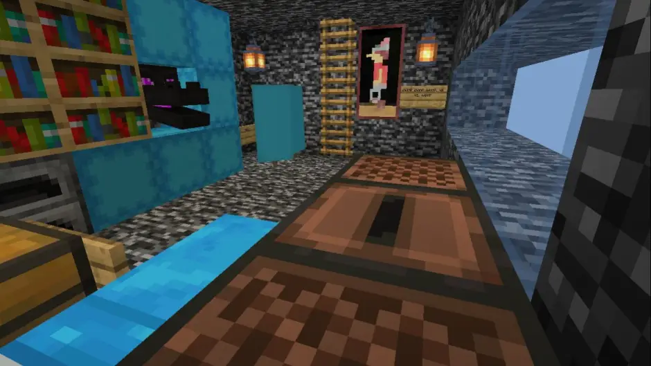 Локация из бедрока и лестницей к выходу