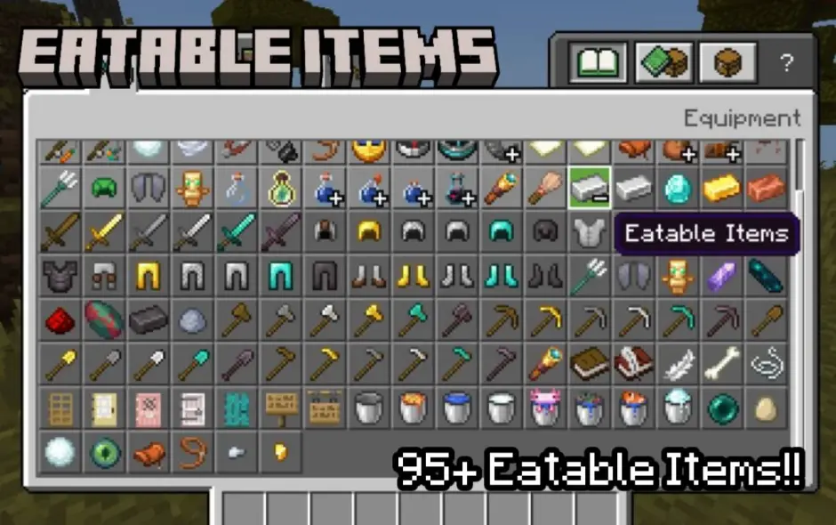 Съедобные предметы в инвентаре