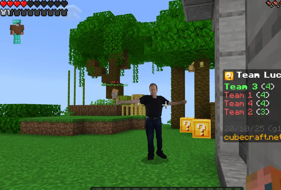 Замененные текстуры моба на танцующего человека