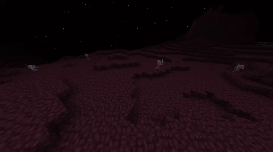 Зомбированные пиглины в биоме незерака