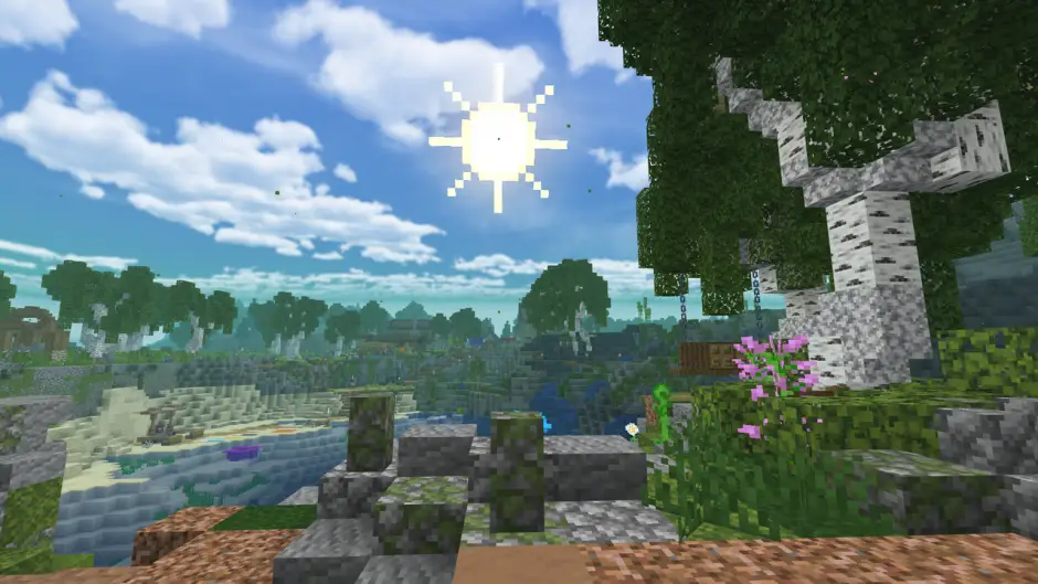 Новые текстуры солнца и неба над густым лесом