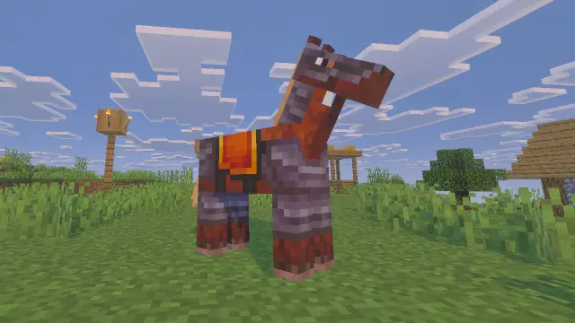 Horse in Netherite Armor