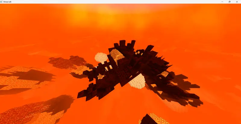 Руины крепости в биоме солнечных пятнах