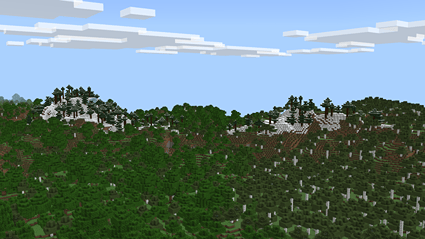 Смена дня и ночи над лесом и горами