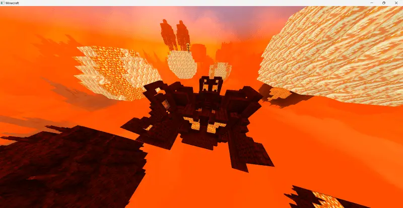 Руины крепости в биоме солнечных пятнах с другого ракурса