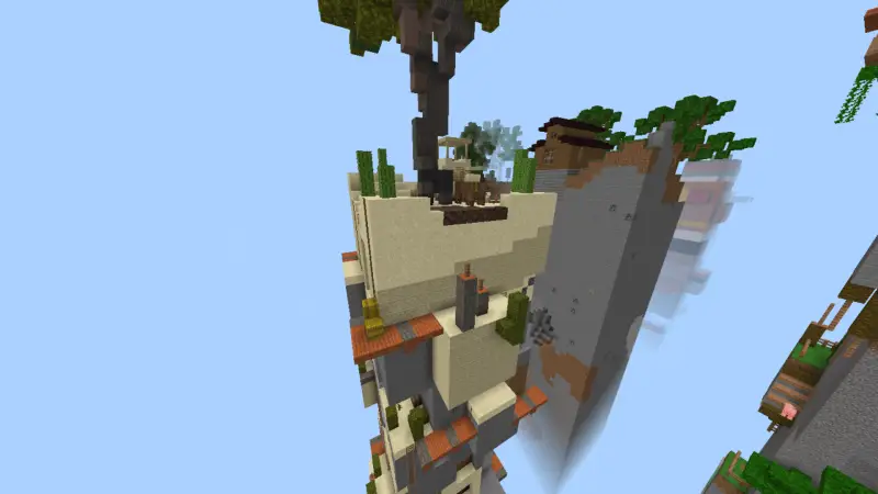 Несколько биомов на чанках в небе