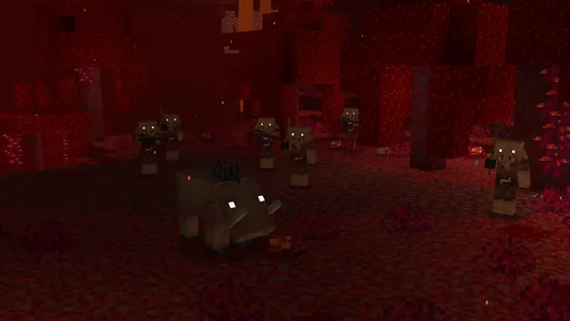 Светящийся глаза у пиглинов в игре