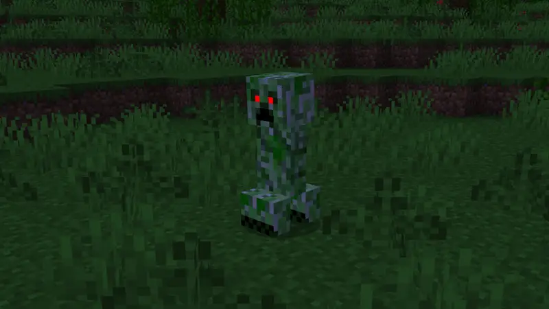 Светящийся глаза у крипера в игре