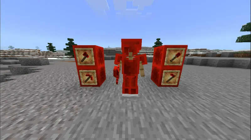 Красная броня и инструменты, сделанные из редстоуна