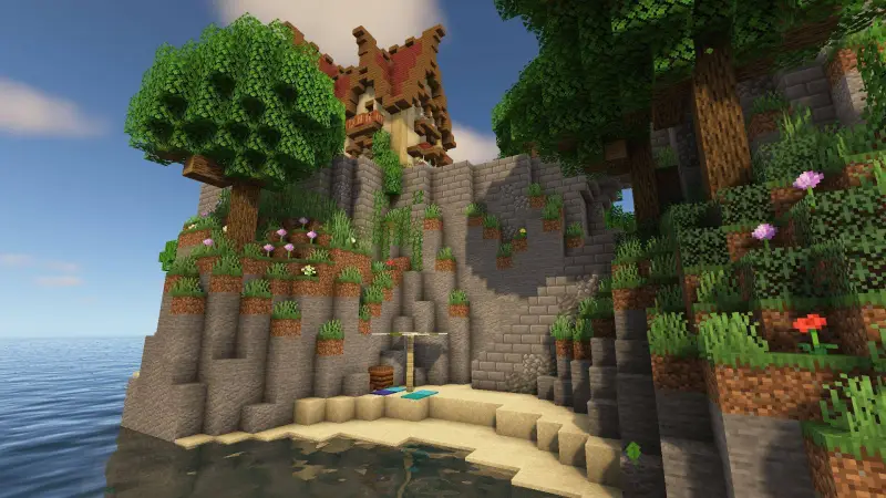 Пряж и каменная лестница к дому