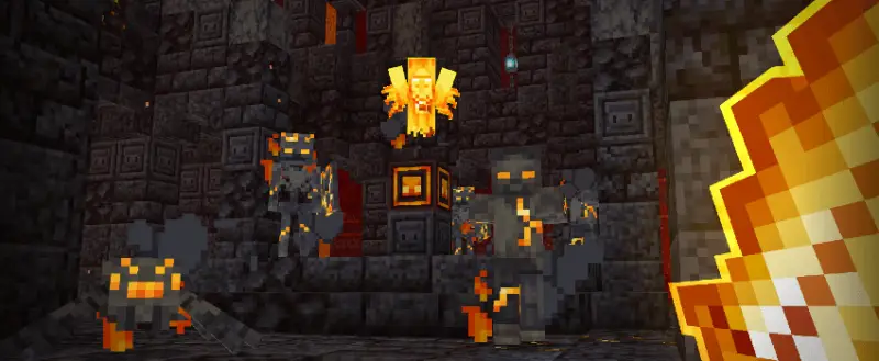 Храм с огненными мобами