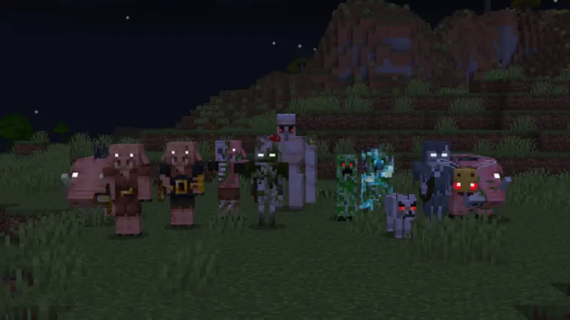 Светящийся глаза у мобов