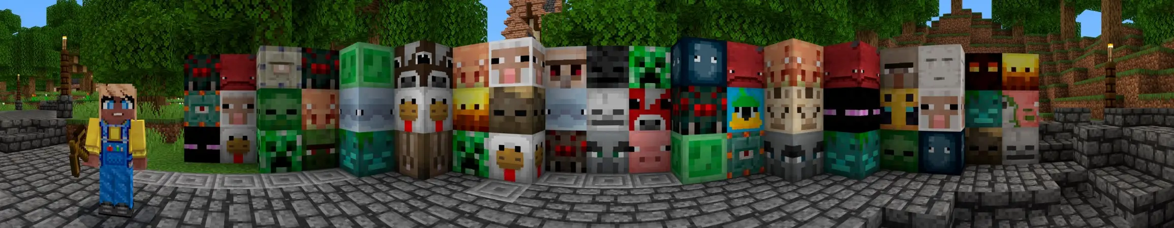 Блоки в виде мобов panorama