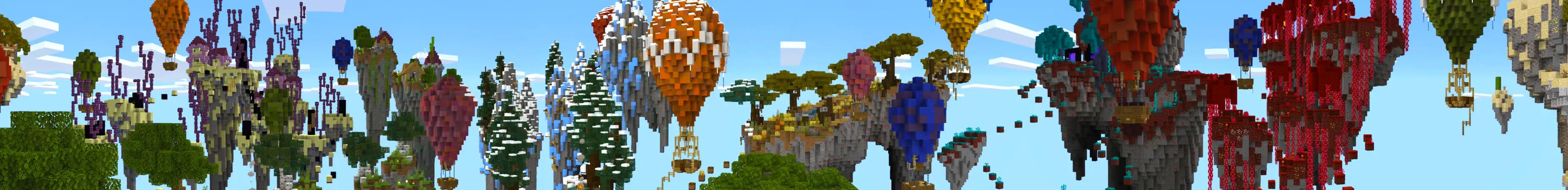 Паркур в биомах Skyblock panorama