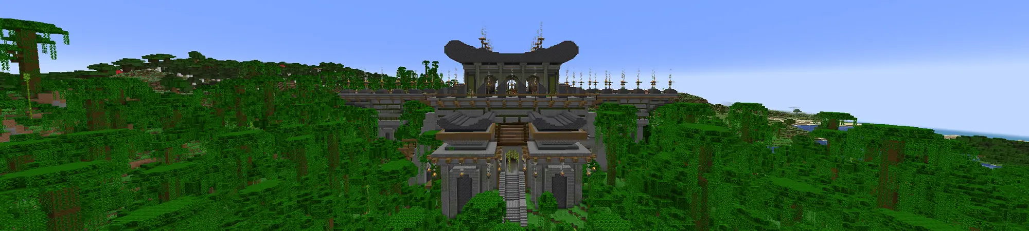 Древний храм в джунглях panorama