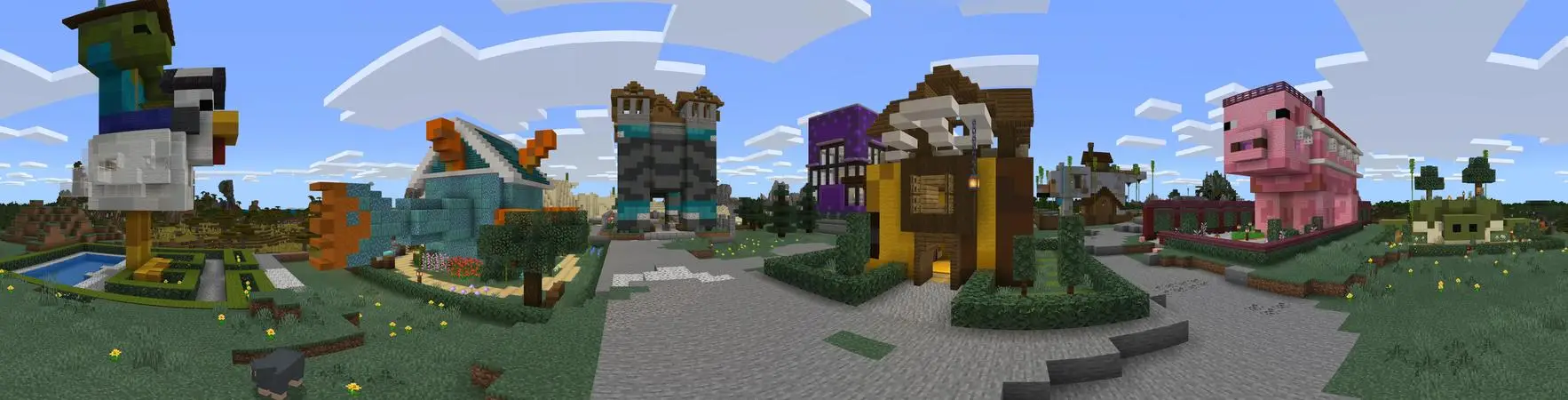 Создание домов в виде мобов panorama