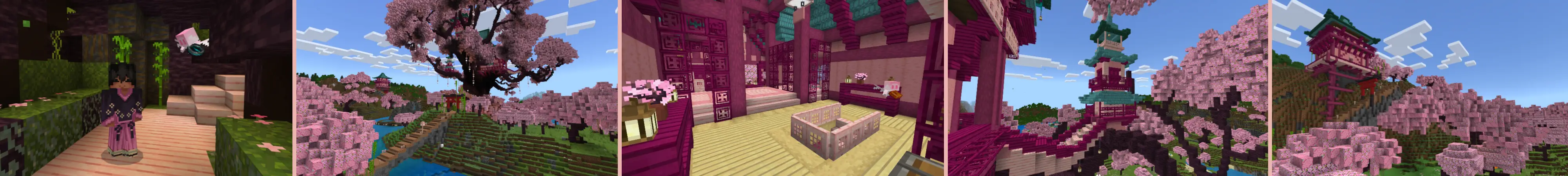 Храм на вишневом дереве panorama