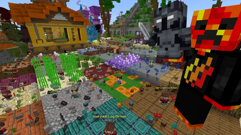 Скриншот Skyblock с миньонами PrestonPlayz №1