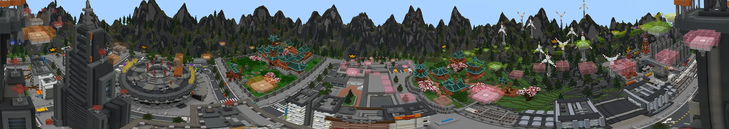 Прыгун города в стиле аниме panorama