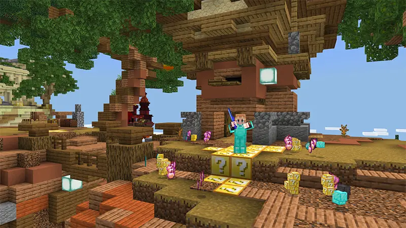 Скриншот Skyblock с блоками удачи №3