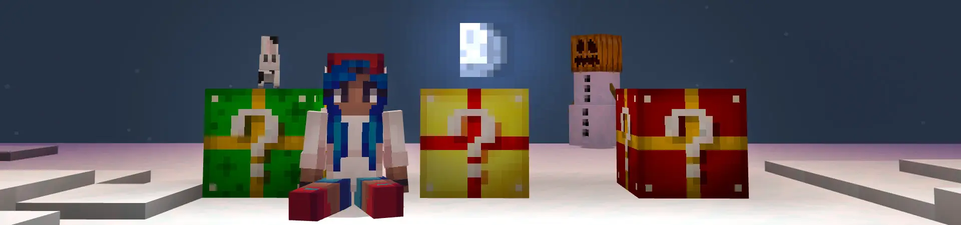 Skyblock со счастливыми подарками panorama