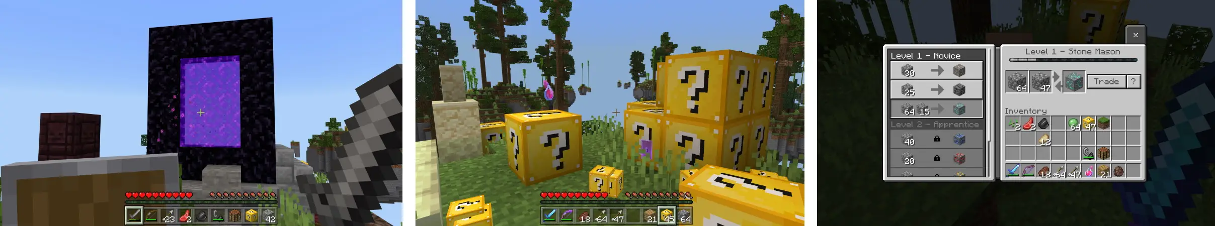 Блок удачи в Skyblock panorama