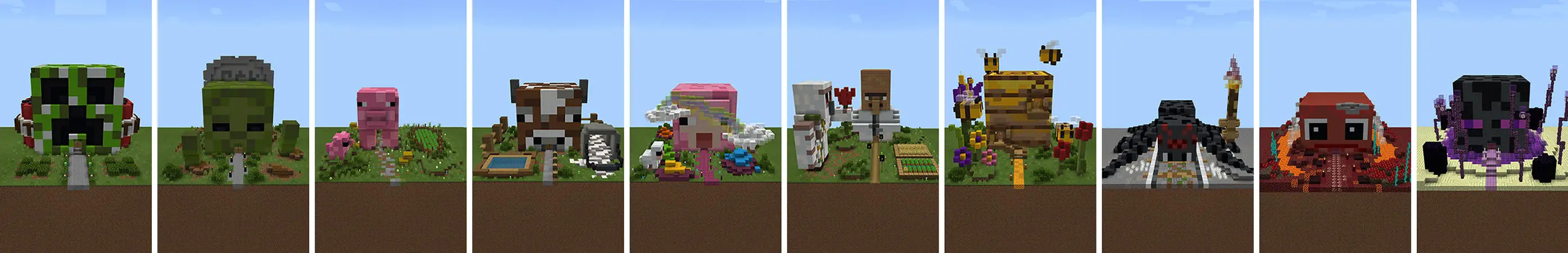 Создание домов в виде мобов panorama