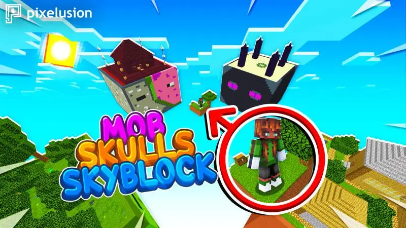 Skyblock с черепами мобов