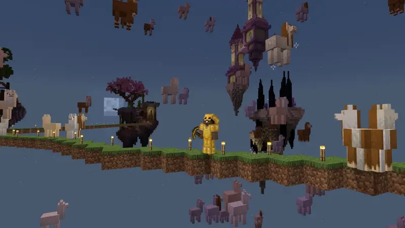 Скриншот Skyblock: дождь из мобов №3