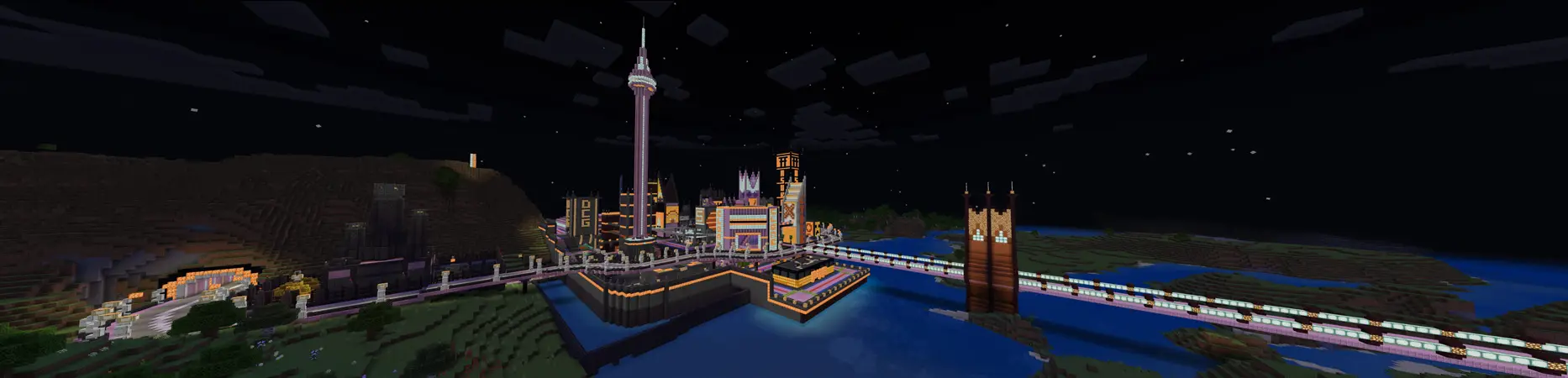 Киберпанковский город panorama