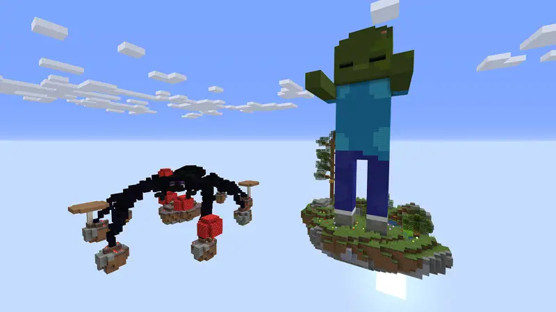 Скриншот Skyblock с мобами №2