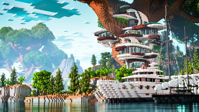 Особняк на берегу моря на дереве