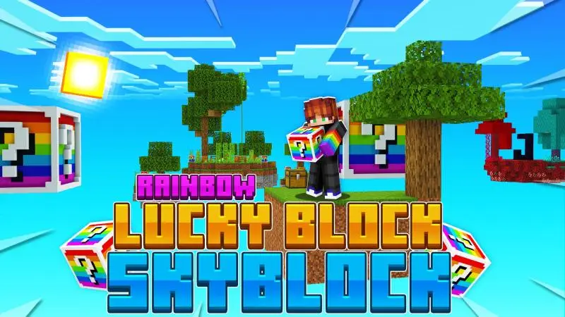 Радужные блоки удачи в Skyblock
